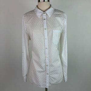 🛍️3/$20 Talbots Button-Down Swiss Dot Shirt XL